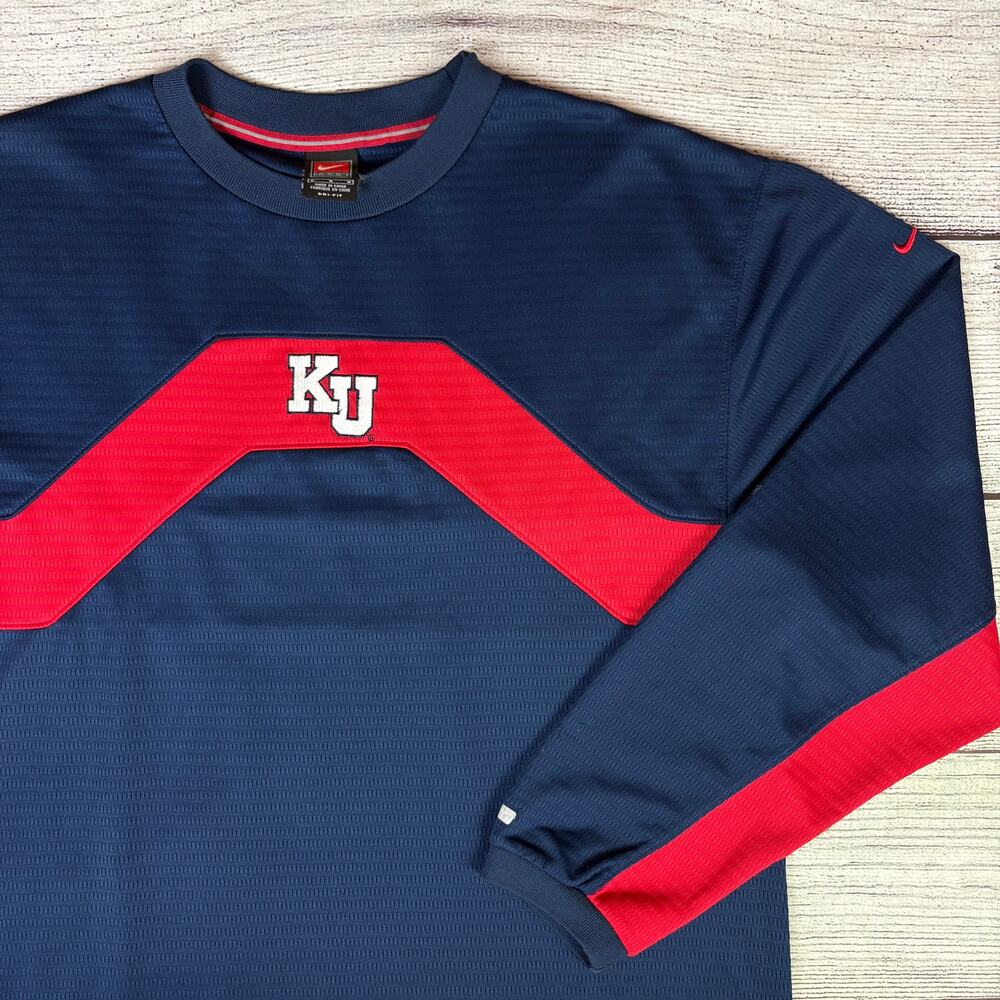 Vintage Nike University of Kansas Jayhawks Dri-Fit Long Sleeve Shirt